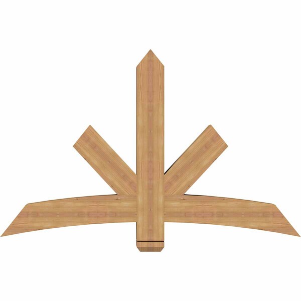 Ekena Millwork Alberta Smooth Timber Gable Bracket, Western Red Cedar, 60"W x 38"H x 5 1/2"D x 5 1/2"F, 15/12 Pitch GBW060X38X0606ALB00SWR - main